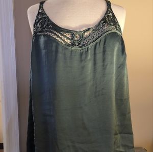 Torrid Sophie Green Satin Soutache Inset Swing Cami Green Size 1